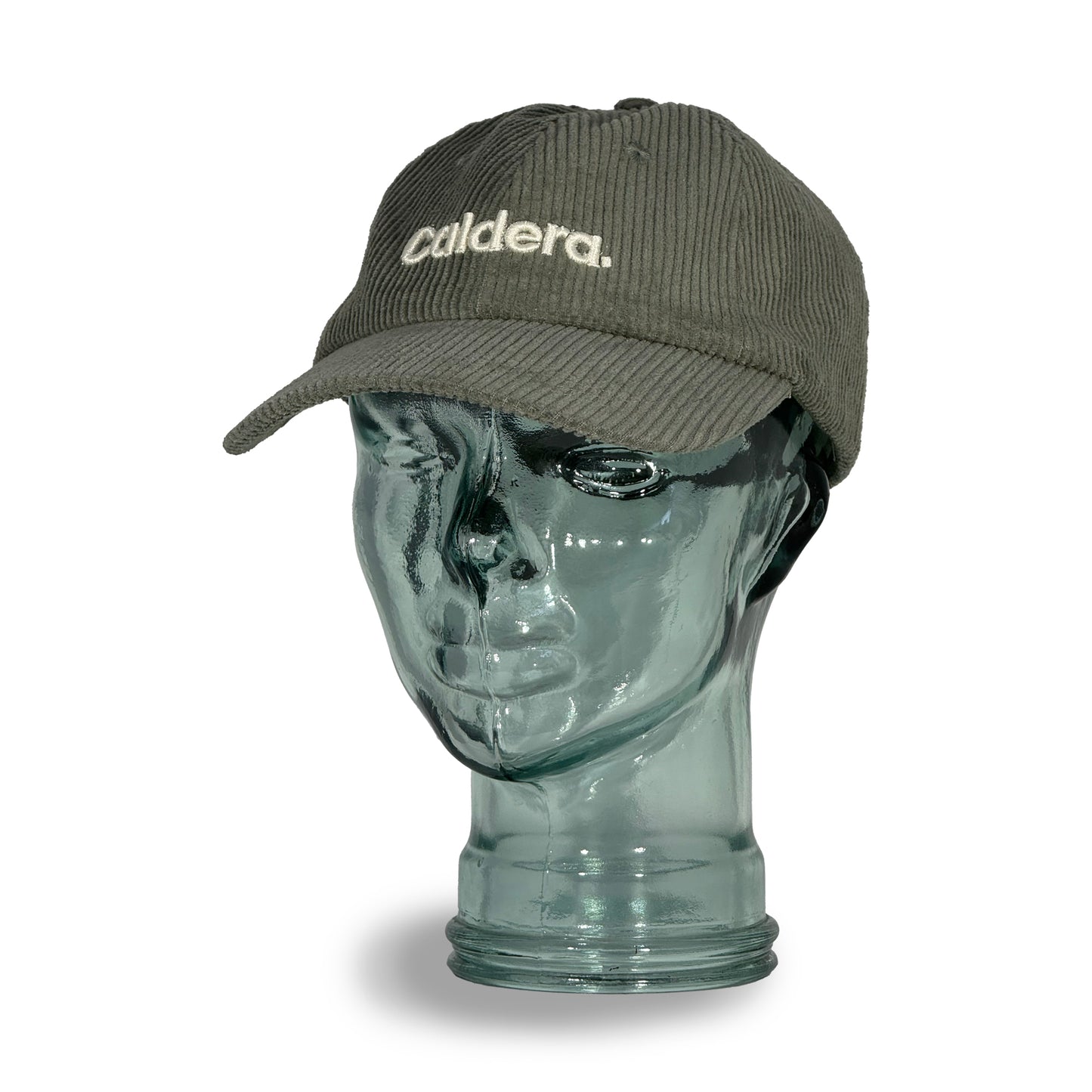 Olive Corduroy Embroidered Cap