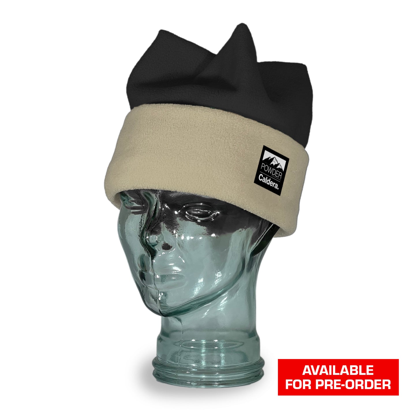 Powder Magazine Beige Black Classic Four Point Beanie