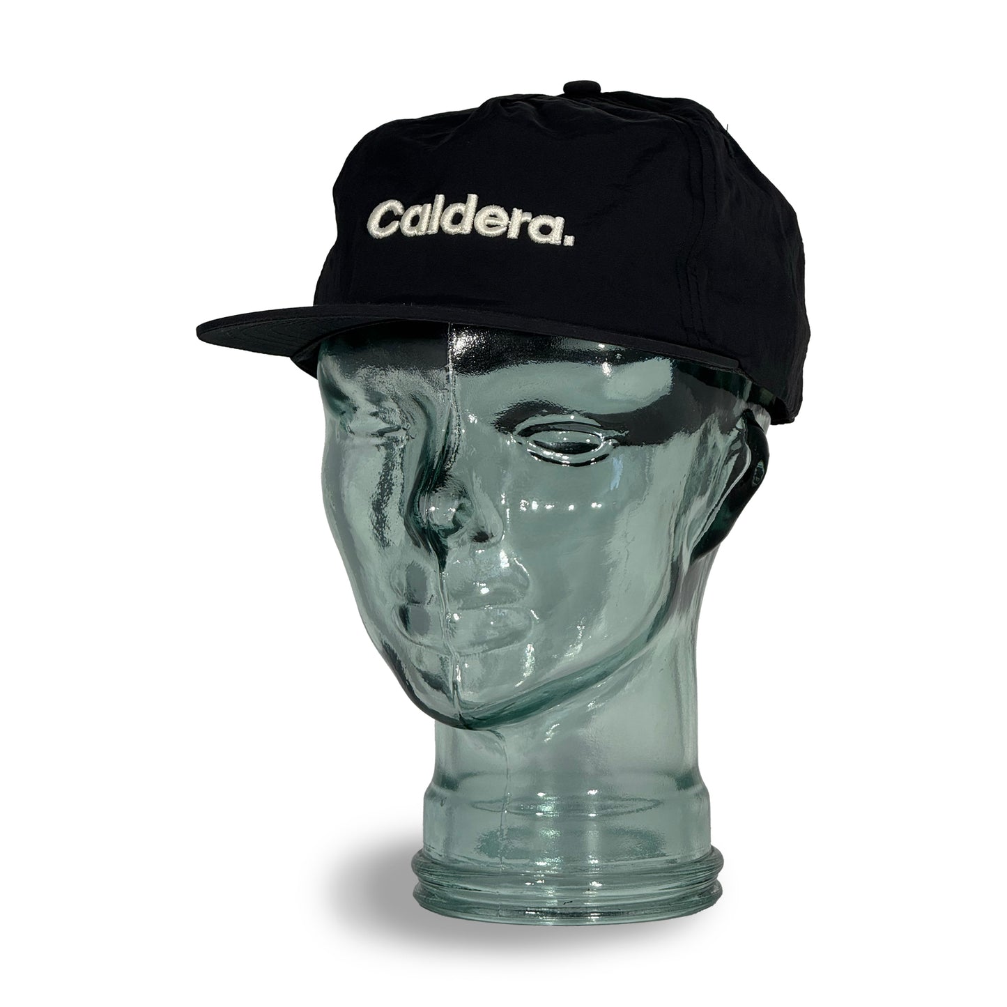 Black Nylon Embroidered Hat