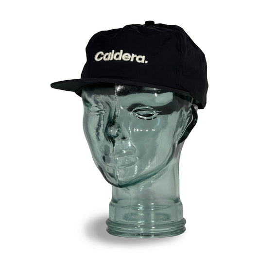Black Nylon Embroidered Hat